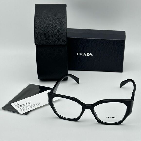 PRADA Eyeglasses PR18WV 1AB101 Black/Demo Lens Women NEW - Picture 9 of 10